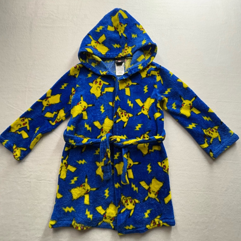 Pokemon Pikachu Blue and Yellow Kids Robe